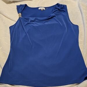 Calvin Klein Blue Tank Top with Silver Accent Womans Large